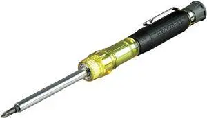 Klein Tools 32614 Multi-bit Precision Screwdriver Set, 4-in-1 Electronics Pocket Screwdriver, Professional Phillips and Slotted Bits, EDC