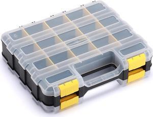 AIRTOON Double Side Tool Organizer with Impact Resistant Polymer, Hardware Box Storage, Excellent for Screws,Nuts,Small Parts, 34-Compartment