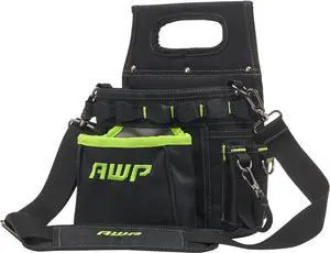 AWP TrapJaw 3-in-1 Electrician Tool Pouch with Spring-Loaded Technology, Designed for Professional Electricians and Maintenance Repair Technicians,Black