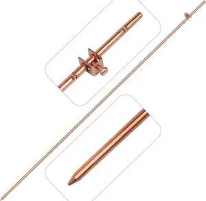 Ground Rod 3/8''x4', Grounding Stake, Bonded Electrical Fence Grounding Bar for Signal Lightning Strike Electrode Earthing