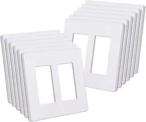 CML 2-Gang Matte White Decorator Screwless Wall Plates, 12 Pack Child Safe Light Switch Covers, Standard Size 4.68 X 4.72, Scratch and Impact Resistant, Hidden Screws, Polycarbonate CML 2-Gang Matte White Decorator Screwless Wall Plates, 12 Pack Child Safe Light Switch Covers, Standard Size 4.68 X 4.72, Scratch and Impact Resistant, Hidden Screws, Polycarbonate
