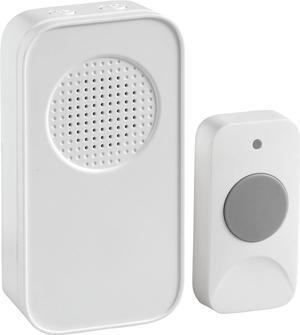 Newhouse Hardware WCMB White Battery-Powered Wireless Door Chime Kit | Battery-Operated Doorbell Chime | Ring Doorbell for Classroom, Home, and Office | Adjustable Volume and Expanded Chime Selection