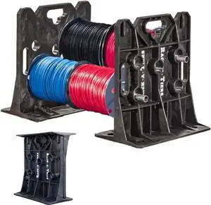 Rack-A-Tiers Wire Dispenser - Multi-Purpose Cable Dispenser, Electrician's Wire Spool Rack, Electrical Wire Rack, Wire Spool Dispenser, Wire Spool Caddy, Wire Dispenser Rack (11455)