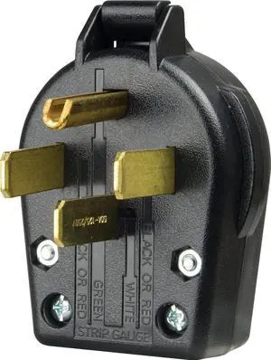EATON Wiring S21-SP-L Commercial Grade Range and Dryer Angles Plug with 30-Amp, 125/250-Volt, 14-30-NEMA Rating, Black