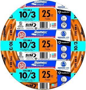 Woods 63948421 25' 10-3 NMW/G Wire