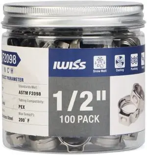 iCrimp 1/2-inch PEX Stainless Steel Clamp Cinch Rings,Crimp Pinch Fitting Tools-100pcs Packed iCrimp 1/2-inch PEX Stainless Steel Clamp Cinch Rings,Crimp Pinch Fitting Tools-100pcs Packed