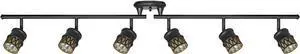 Globe Electric 59086 Kearney 6-Light Foldable Track Lighting, Oil Rubbed Bronze Finish, Champagne Glass Shades, Bulbs Included 7.95", Bulb Not Included