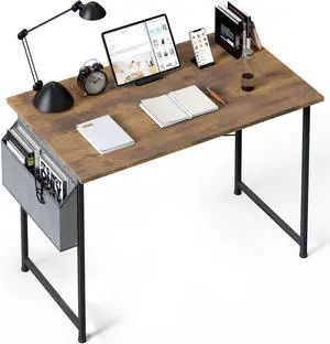 YSSOA Small Space Writing Desk with Headphone Hooks, Modern Simple Design, Suitable for Study, Home Office and Children's Room