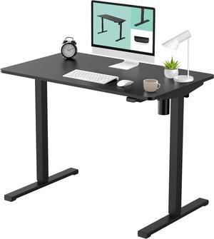 FLEXISPOT Standing Desk 40 x 24 Inches Solid One Piece Desktop Height Adjustable Desk Electric Sit Stand Up Desk Home Office Desks Computer Workstation Black Table