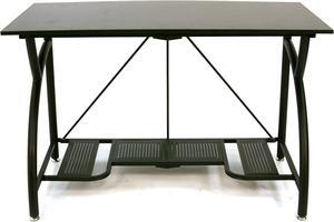 Origami Multipurpose Adjustable Standing Desk Computer Table with Origami Connection Clip and Bottom Gaming Desk Shelf, Black