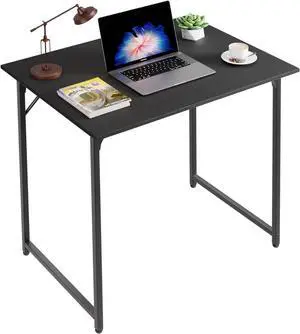 PayLessHere 32 inch Computer Desk,Office Desk with Metal Frame,Modern Simple Style for Home Office Study,Writing for Small Space,Black