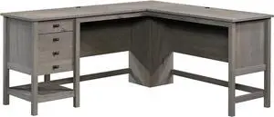 Sauder Cottage Road L-Desk, L: 65.12" x W: 58.66" x H: 29.76", Mystic Oak finish
