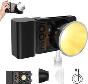 CINEPEER CX100 100W LED Video Light with Built-in 4500mAh Battery,Bi-Color COB Continuous Output Lighting 2700K-6500K for Filmmaking/Live Streaming/Videography/Studio Photography
