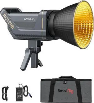 SmallRig RC 120B 120W Bi-Color Cob Video Light 52800Lux@1m 2700K-6500K On-Board and SmallGoGo App Control, TLCI 96+ CRI 95+,9 Lighting Effects Support AC Adapter & 14.4V/26V V-Mount Battery-3471