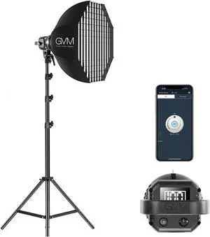 GVM 80W Photo Studio Lighting Kit, LED Video Light with Bowen Mount 23.6" Softbox, Tripod Stand, Continuous Output Daylight 5600K Lights for Photography