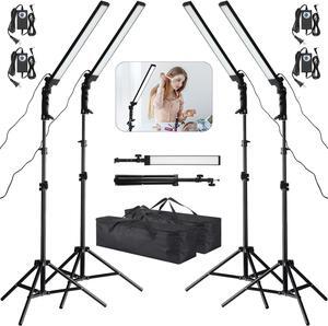 4 Pack LED Photography Lighting Stick Kit Adjustable LED Video Light with 22-63 Tripod 5500k 90 Beads Photoshoot Fill Lights Portable Studio Lighting for Live Streaming CRI 80+