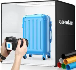 Glendan 24"x24" Light Box Photography, Large Photo Light Box with 288 LED Beads, CRI >95, Professional Portable Photo Booth Shooting Tent Kit with 6 Color Backdrops for Product Photography Glendan 24"x24" Light Box Photography, Large Photo Light Box with 288 LED Beads, CRI >95, Professional Portable Photo Booth Shooting Tent Kit with 6 Color Backdrops for Product Photography