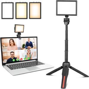 Aureday Rechargeable USB LED Video Light with Adjustable Tripod Stand for Tabletop/Low-Angle Shooting/Zoom/Video Conference Lighting/Game Streaming/YouTube Video Photography