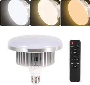 175W Photography Light Bulb Dimmable Tricolor LED Bulbs 3000-6700K Color Softbox Bulb in E27 Socket for Photography Photo Video Studio Lighting White Warm Cold 1 Pack