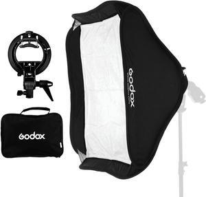 Godox Soft Box softbox Light 24'' x 24'' with Godox S-Type Speedlite Bracket, Bowens Mount Portable Softbox Kit Suitable for Godox V1 AD400Pro AD200Pro AD200 V860II TT685II TT600 TT350