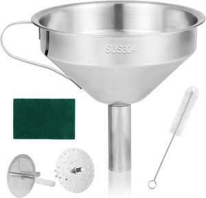 5pcs 3d Resin Filter Funnel Kit, Stainless Steel Funnel with Strainer + Cleaning Brush + Scouring Pad, Resin 3d Printer Accessories For Anycubic Sla/Elegoo Mars