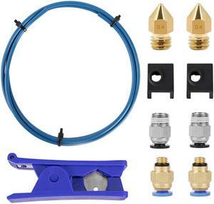 Creality Upgrade 3D Printer Kit with Capricorn Premium XS Bowden Tubing 1M PTFE Teflon Tube Cutter, Pneumatic Fittings and MK8 Socks and Extra Nozzles for Ender 3/3 Pro/5/Voxelab Aquila
