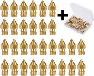 30PCS 0.6mm 3D Printer Extruder Nozzles for Anet A8 Makerbot MK8 Creality CR-10 S4 S5 Ender 3 3Pro 5