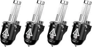 FLASHFORGE Adventurer 5M Pro 4-Pack Nozzle Bundle, Multiple Diameters (0.25+0.4+0.6+0.8mm), 280 High Flow 32mm³/s Nozzle for Stable High-Speed Printing, Adventurer 5M Hotend