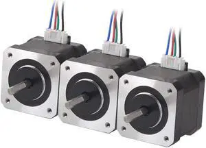 STEPPERONLINE 3PCS Nema 17 Stepper Motor 1.5A 12V 45Ncm (63.74oz.in) 4-Lead 39mm Body W/ 1m Cable and Connector for DIY CNC/ 3D Printer/Extruder STEPPERONLINE 3PCS Nema 17 Stepper Motor 1.5A 12V 45Ncm (63.74oz.in) 4-Lead 39mm Body W/ 1m Cable and Connector for DIY CNC/ 3D Printer/Extruder