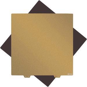 FYSETC 3D Printing Build Platform CR10 S5 Flexible Spring Steel Sheet 510x510mm/20x20in Double Sided Textured Pei Powder Coated Gold Build Plate with Sticker Base Compatible with CR10 S5