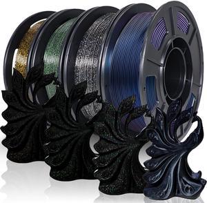 YOUSU 3D Printer Filament PLA Filament 1.75mm Multicolor Mixed Filament 250g*4 Sample Pack.