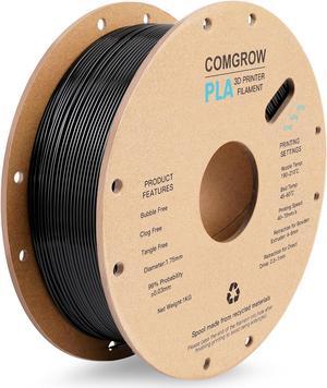 Comgrow PLA 3D Printer Filament, 3D Printer PLA Filament 1.75mm, Dimensional Accuracy +/- 0.02 mm, 1KG Spool PLA Black