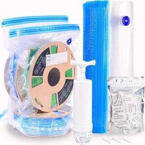 OVV3D Filament Storage Bags 44pcs, 3D Printer Filament Storage 20 Bags Vacuum Sealed Kit with 20pcs Desiccant, Hand Pump, Perfect for 3D Filament Storage or Using After Filament Dryer Box