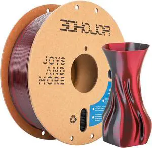 Silk PLA Filament 1.75mm Black Red Dual Color PLA 3D Printer Filament 3 in 1 Coextrusion 1KG Spool(2.2lbs) 3D Printing Filament Dimensional Accuracy +/- 0.03mm