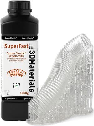 SuperElastic 3D Printer Resin, Softness 60A Simulating Soft Silicone, Made in Korea by 3DMaterials (1000g, Clear)