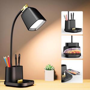 LED Desk Lamp with USB Charging Port Touch Control 3 Color Modes, Stepless Dimming,Eye-Caring LED Table Lamp for Home,Office,Bedroom,Reading,Work,Study,Gooseneck Lamp, 5V, 2.4A