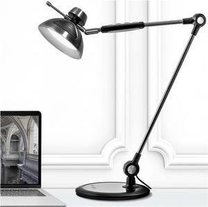 OTUS Desk Lamp Gesture Control, LED Architect Desk lamp for Home Office, Adjustable Metal Swing Arm, Tall Task Light for Drafting or Bedside Table Reading, 12 Brightness, 3 Touch Eye-Caring Modes
