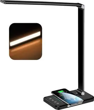 AFROG 8-in-1 4th Gen Multifunctional LED Desk Lamp with 10W Fast Wireless Charger,USB Charging Port,1200Lux Super Bright,5 Lighting Mode,7 Brightness£¬40 Min Timer,Night Light Function,5000K