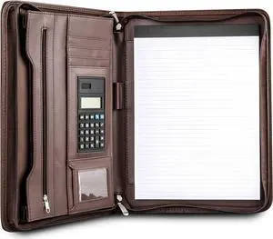 Cossini Premium Business Portfolio with Zipper Padfolio - Superior Business Impressions Begin with PU Vegan Leather, 10.1 Inch Tablet Sleeve, Smart Storage, Solar Calculator, Writing Pad -Brown Cossini Premium Business Portfolio with Zipper Padfolio - Superior Business Impressions Begin with PU Vegan Leather, 10.1 Inch Tablet Sleeve, Smart Storage, Solar Calculator, Writing Pad -Brown