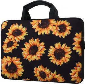 12 Inch Laptop Sleeve Carrying Bag Protective Case Neoprene Sleeve Tote Tablet Cover Notebook Briefcase Bag with Handle for Women Men(Sunflower,12")