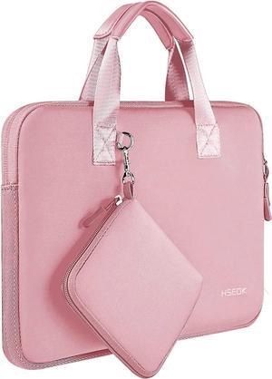 HSEOK Elastic Laptop Case 12.9 13 inch Sleeve Handbag with Small Case for 13 inch MacBook Air/Pro M2/M1, 12.9" iPad Pro 6th/5th/4th/3rd Gen, XPS13 and More 12.9-13 inch NoteBooks - Pink