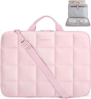 BAGSMART 15-16 inch Laptop Case with Strap, Fluffy Padded Laptop Bag with Handle, Macbook Case Fitted with Macbook Air/Pro 15.6 inch, Laptop Briefcase Fitted with Dell, HP, Lenovo