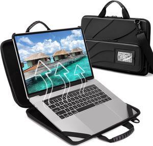 14.2-15.6 Inch Always-on Hard Shell Laptop Case with Handle Shockproof Computer Bag Waterproof Work-in EVA Protective Carrying Sleeve Business Office Laptop Handbag with Stand For Heat Dissipation