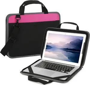 Laptop Case Sleeve 13-14 inch,Shockproof Computer Cover for HP,Protective Notebook Briefcase Carrying Bag for MacBook Air/MacBook Pro,Dell,Lenovo,Chromebook Computer Sleeve with Handle (Pink)