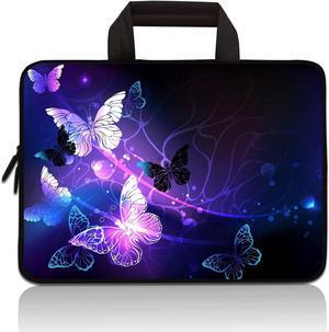 11 11.6 12 12.1 12.5 inch Laptop Carrying Bag Chromebook Case Notebook Ultrabook Bag Tablet Neoprene Sleeve for Apple MacBook Air Samsung Google Acer HP DELL Lenovo Asus (Purple Butterfly)