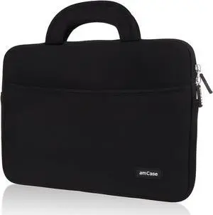 amCase Chromebook Case-13 to 13.3 inch Travel/Carry Sleeve with Handle-Black