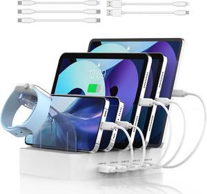 MSTJRY USB C Charging Station for Multiple Devices, for Apple ipad iPhone Airpod Series, for Android Cell Phones and Tablets, Total 90W 5 Port Charger Station C1/C2/C3 Each 20W Fast Charging