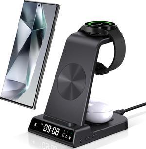 Wireless Charger for , 3 in 1 Wireless Charging Station for  Galaxy S24 Ultra/S23 Ultra/S22/S21/Note 20/Z Flip 5/Fold 5,  Watch Charger for Galaxy Watch 6/5/4, Galaxy Buds 2/Pro/+