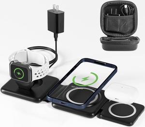 3 in 1 Mag-Safe Charging Station for Apple Device 20W Fast Charging Wireless Charger for iPhone 15/14/13/12/11 Series and AirPods 3/2/Pro 2/Pro,iWatch Ultra/8/7/6/5/4/3/2/SE
