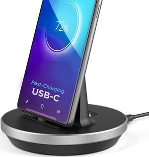 Encased Desktop Charging Stand for USB-C Phone and Tablets, Adjustable Case-Friendly Dock Station Charger, Super Fast Charge Compatible (Wired Type-C)